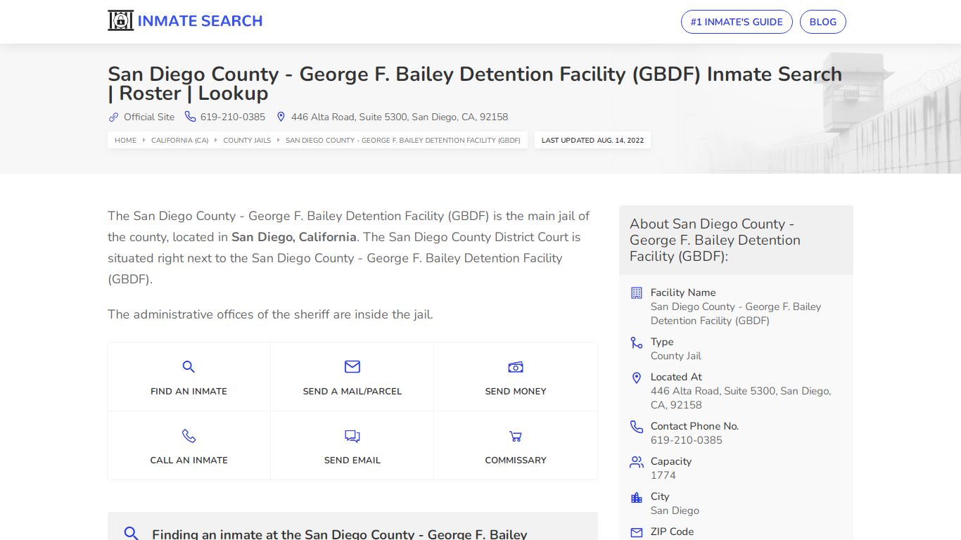 San Diego County - Inmate Search